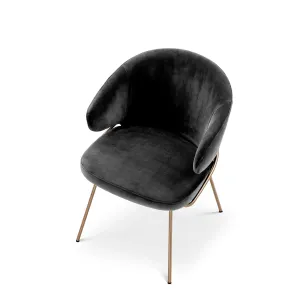 Luxus Wohnzimmer- & Hotel-Sessel Schwarz / Gold 60 cm – Luxus Hotelmöbel – Luxus Möbel Vorderansicht von Luxury Group International
