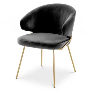 Luxus Wohnzimmer- & Hotel-Sessel Schwarz / Gold 60 cm – Luxus Hotelmöbel – Luxus Möbel Vorderansicht von Luxury Group International