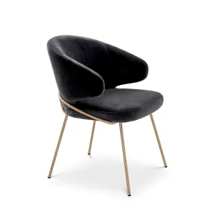 Luxus Wohnzimmer- & Hotel-Sessel Schwarz / Gold 60 cm – Luxus Hotelmöbel – Luxus Möbel Seitenansicht von Luxury Group International