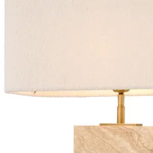 Luxus Marmor Tischlampe mit Stoffschirm für elegante moderne Innenräume Detailansicht von Luxury Group International