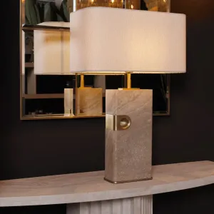 Luxus Marmor Tischlampe mit Stoffschirm für elegante moderne Innenräume Lifestyle-Ansicht von Luxury Group International