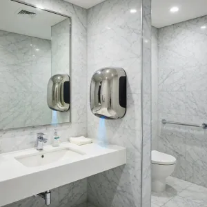 Luxury Mini Eco-Jet Automatic Hand Dryer with Compact Space-Saving Design Lifestyle View by Luxury Group International
