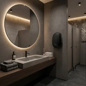 Luxury Mini Eco-Jet Automatic Hand Dryer with Compact Space-Saving Design Lifestyle View by Luxury Group International