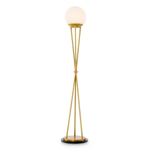 Luxury Alabaster Globe Floor Lamp with Antique Brass Finish by Luxury Group International