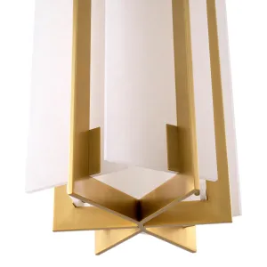 Lampada a Sospensione Moderna di Lusso in Ottone – Lampada da Soffitto Geometrica con Vetro Satinato Vista dettaglio di Luxury Group International