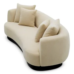Luxus Modernes Sofa in Hellbeigem Strukturstoff mit Breiten Abgerundeten Armlehnen Seitenansicht von Luxury Group International