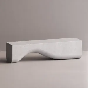 Luxuriöse moderne TV-Einheit aus Beton mit skulpturaler Wellenbasis - TV-Einheit von Luxury Group International