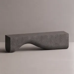Luxuriöse moderne TV-Einheit aus Beton mit skulpturaler Wellenbasis - TV-Einheit von Luxury Group International