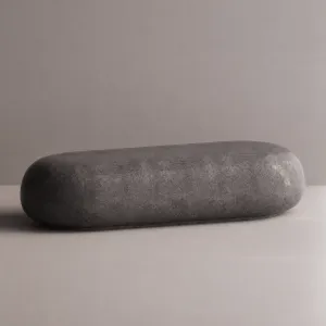 Luxus Moderne Geschwungene TV-Einheit aus Beton mit Skulpturalem Ovalem Design – Moderne Möbel von Luxury Group International