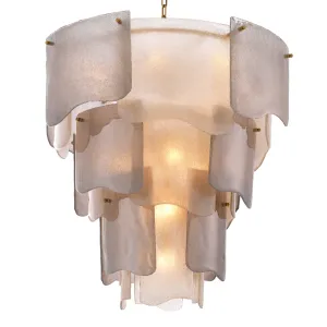 Lampadario Stratificato in Vetro Satinato di Lusso – Illuminazione Elegante e di Impatto di Luxury Group International