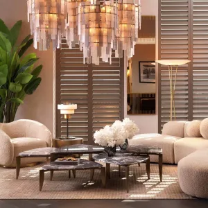 Lampe de Table en Marbre Moderne de Luxe – Éclairage d'Ambiance Sculptural et Design Accent Vue lifestyle par Luxury Group International