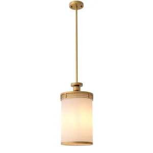 Lampada a Sospensione Cilindrica in Ottone di Lusso – Lampada da Soffitto Moderna con Vetro Satinato di Luxury Group International