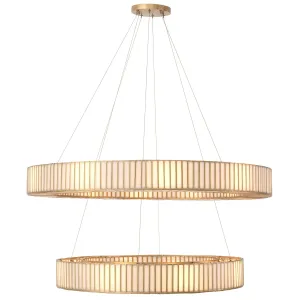 Lampadario a Sospensione LED Anello Moderno di Lusso – Elegante Lampadario Circolare a Strati Vista frontale di Luxury Group International