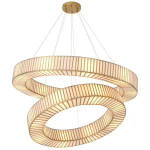 Lampadario a Sospensione LED Anello Moderno di Lusso – Elegante Lampadario Circolare a Strati Vista frontale di Luxury Group International