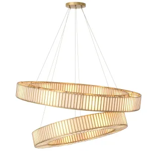 Lampadario a Sospensione LED Anello Moderno di Lusso – Elegante Lampadario Circolare a Strati Vista frontale di Luxury Group International