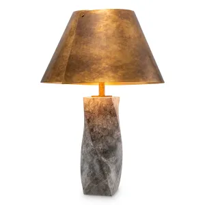Luxus Marmor-Tischlampe mit Goldfarbener Schirm für Moderne Elegante Innenräume von Luxury Group International