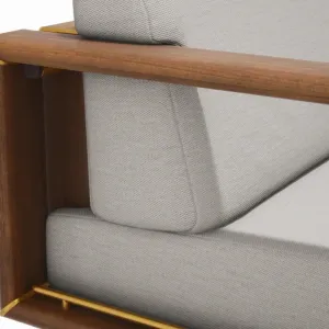 Luxus Modernes Zweisitzer-Sofa mit Holzrahmen und Elfenbeinpolsterung Detailansicht von Luxury Group International