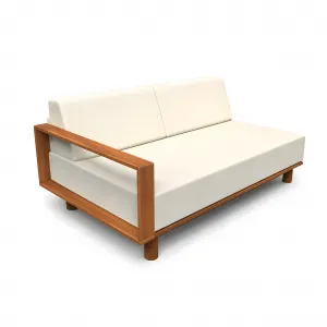 Luxus Modernes Zweisitzer-Sofa mit Holzrahmen und Elfenbeinpolsterung von Luxury Group International