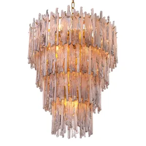 Luxus Murano Glas Kronleuchter mit kaskadierendem künstlerischem Design Vorderansicht von Luxury Group International