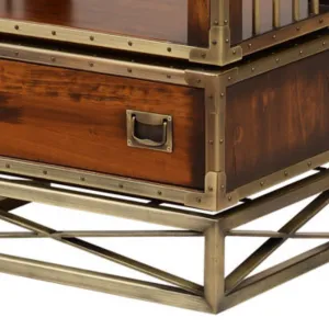 Luxury Narrow Wooden Open Shelve Bookcase with Twin Storage Drawers - Luxury Shelve Cabinet Detail View by Luxury Group International