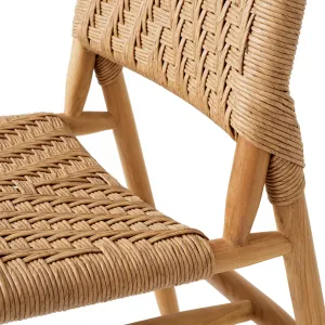 Luxuriöse natürliche braune geflochtene Holz-Esstühle – 2er-Set - Luxus Hotelmöbel Detailansicht von Luxury Group International