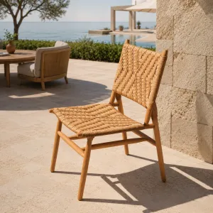 Luxuriöse natürliche braune geflochtene Holz-Esstühle – 2er-Set - Luxus Hotelmöbel Lifestyle-Ansicht von Luxury Group International