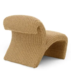 Luxus Natürlicher Outdoor-Sessel aus Kunst-Rattan mit Aluminiumrahmen – 68 cm - Luxus Hotelmöbel Rückansicht von Luxury Group International