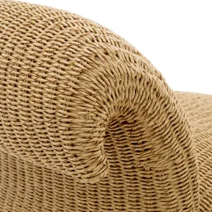 Luxus Natürlicher Outdoor-Sessel aus Kunst-Rattan mit Aluminiumrahmen – 68 cm - Luxus Hotelmöbel Detailansicht von Luxury Group International