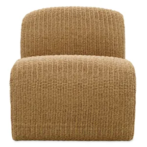 Luxus Natürlicher Outdoor-Sessel aus Kunst-Rattan mit Aluminiumrahmen – 68 cm - Luxus Hotelmöbel Vorderansicht von Luxury Group International