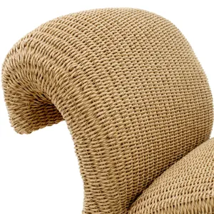 Luxus Natürlicher Outdoor-Sessel aus Kunst-Rattan mit Aluminiumrahmen – 68 cm - Luxus Hotelmöbel Seitenansicht von Luxury Group International