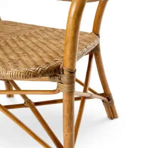 Luxuriöser Esszimmer-Sessel aus natürlichem Rattan mit geflochtenem Rückenlehne – Luxus Hotelmöbel Detailansicht von Luxury Group International