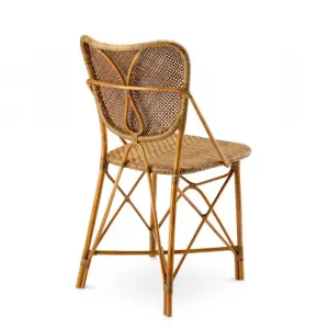 Luxus Esszimmerstuhl aus natürlichem Rattan mit geflochtenem Rückenlehne – Luxus Hotelmöbel Rückansicht von Luxury Group International