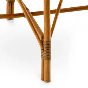 Luxus Esszimmerstuhl aus natürlichem Rattan mit geflochtenem Rückenlehne – Luxus Hotelmöbel Detailansicht von Luxury Group International