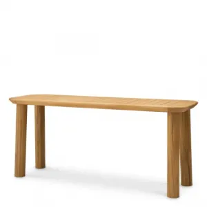 Luxury Natural Teak Outdoor Console Table Front View by Luxury Group International