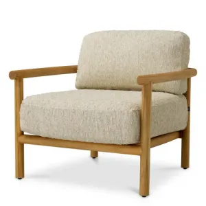 Sedia da Esterno di Lusso con Comfort e Venatura Naturale del Legno Vista frontale di Luxury Group International