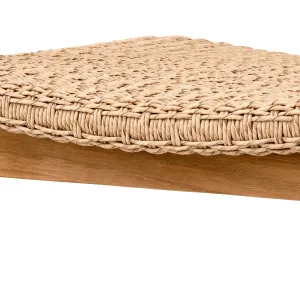 Luxuriöser Outdoor-Esstisch-Sessel aus Naturholz mit Geflecht - Luxus Hotelmöbel Detailansicht von Luxury Group International