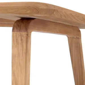 Luxus Esstisch für den Außenbereich aus Naturholz mit Lattenplatte – 245 cm - Luxus Hotelmöbel Detailansicht von Luxury Group International