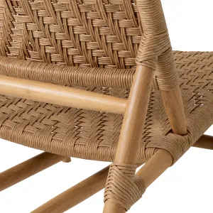 Luxuriöser, natürlich geflochtener Loungesessel mit verlängerter Fußstütze – 68 cm – Luxus-Hotelmöbel Detailansicht von Luxury Group International