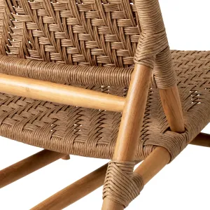 Luxuriöser, natürlich geflochtener Loungesessel mit verlängerter Fußstütze – 68 cm – Luxus-Hotelmöbel Detailansicht von Luxury Group International