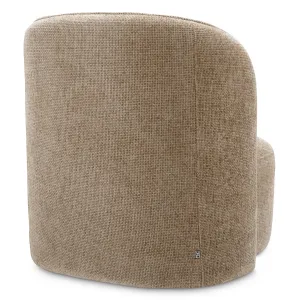 Luxury Neutral Upholstered Armchair with Curved Wraparound Back - Luxury Hotel Furniture Back View by Luxury Group International