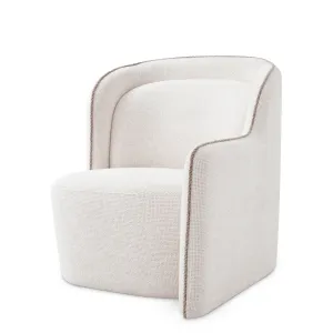 Luxury Neutral Upholstered Armchair with Curved Wraparound Back - Luxury Hotel Furniture by Luxury Group International