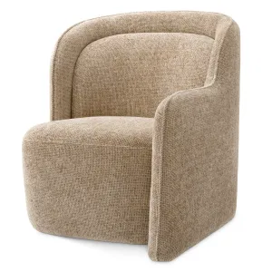 Luxury Neutral Upholstered Armchair with Curved Wraparound Back - Luxury Hotel Furniture by Luxury Group International