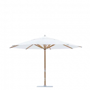 Parasol d'extérieur octogonal en bois de luxe avec toile premium pour jardin et bord de piscine Vue de face par Luxury Group International