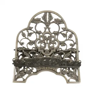 Luxuriöser Verzierter Metall-Bibelhalter mit Blumenranken-Ausschnitt in Gold- & Antik-Finish von Luxury Group International