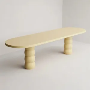Luxury Oval Pedestal Dining Table in Sand Finish for Modern Elegant Interiors by Luxury Group International