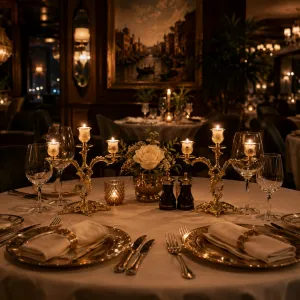 Par de Candelabros Barrocos de Bronce de Tres Luces con Ramas Esculpidas - Candelabro Vista lifestyle por Luxury Group International