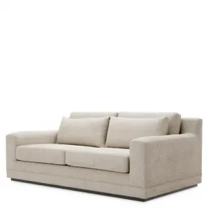 Luxury Palmer Beige Black Base Sofa Front View by Luxury Group International