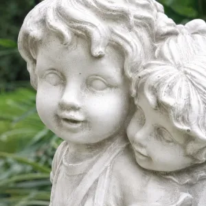 Luxury Piggyback Children Garden Sculpture with Playful Figurative Detail - Luxury Classic Sculpture Detail View by Luxury Group International