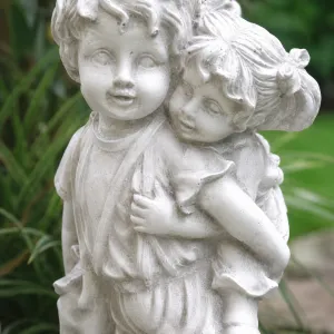 Luxury Piggyback Children Garden Sculpture with Playful Figurative Detail - Luxury Classic Sculpture Detail View by Luxury Group International