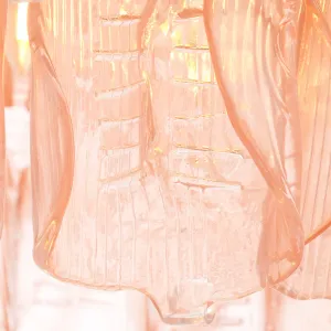 Luxury Pink Glass Chandelier – Elegant Murano-Style Pendant Ceiling Lamp Detail View by Luxury Group International